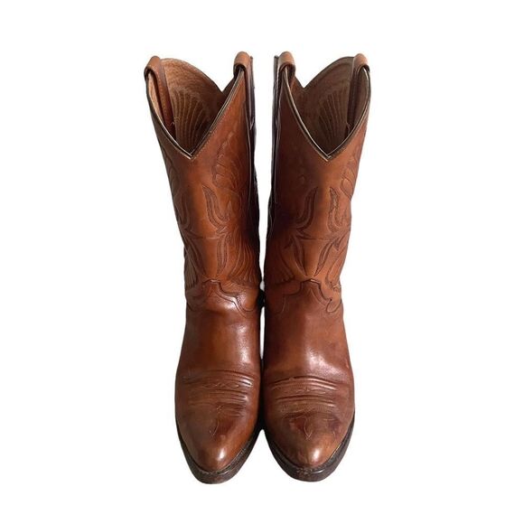 TOM HOUSTON Vintage Brown Leather Western Cowboy Boots 7 - Picture 6 of 13